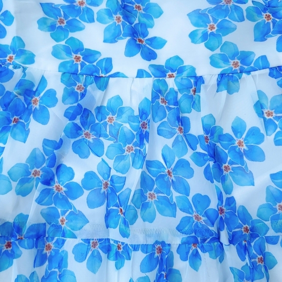 NWOT Blue Floral Halter Mini Dress Size XL - Picture 2 of 6